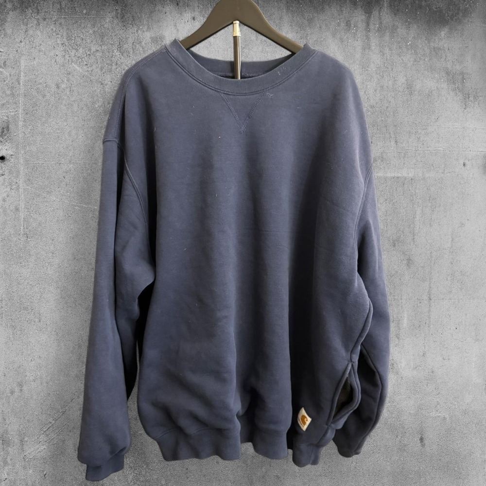 Carhartt navy blue thermal lined crewneck sweatshirt 3XL